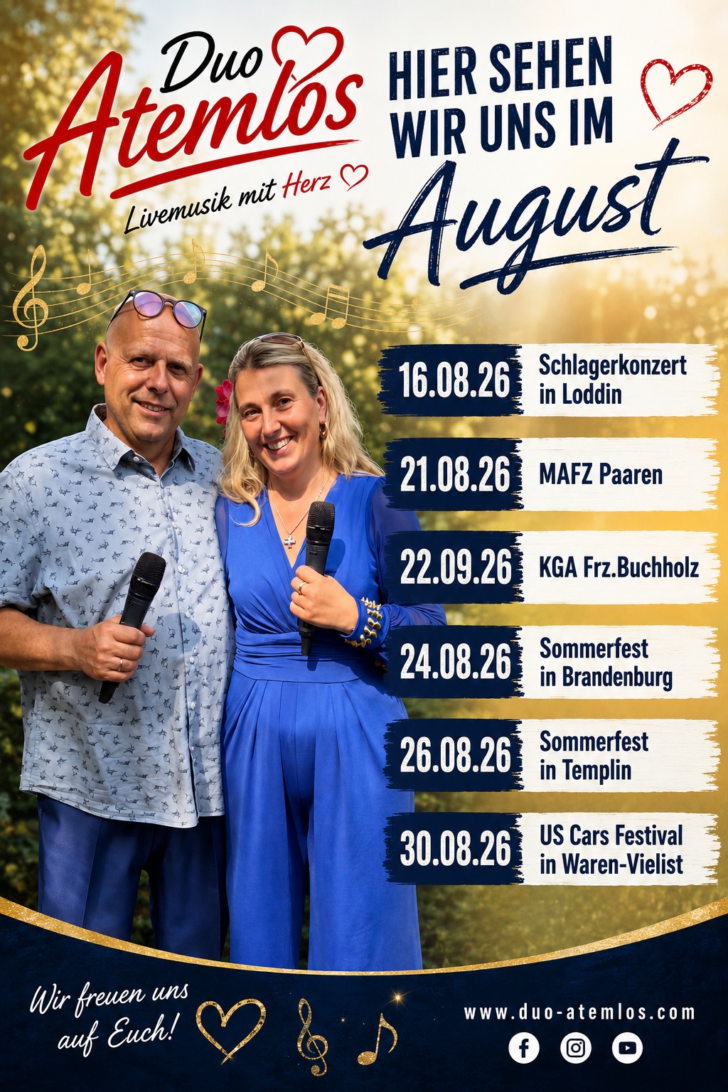Aktueller Veranstaltungsflyer von Duo Atemlos